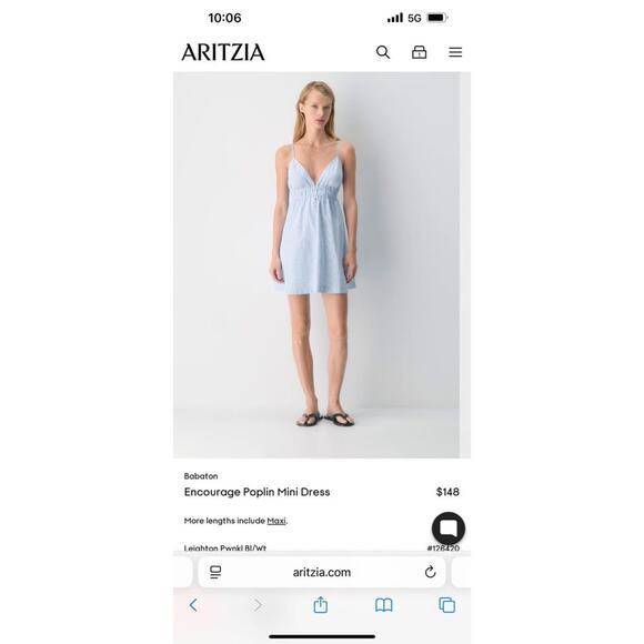 Aritizia Encourage Poplin Mini Dress small NWT - Picture 7 of 7